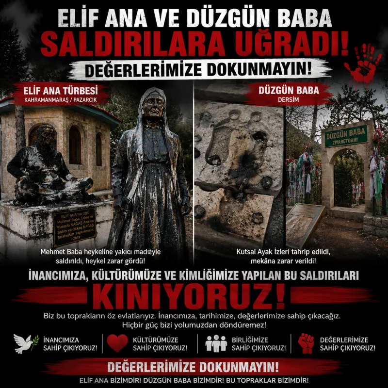 Elif Ana Türbesi’ne Yapılan Saldırı Tepki Çekti